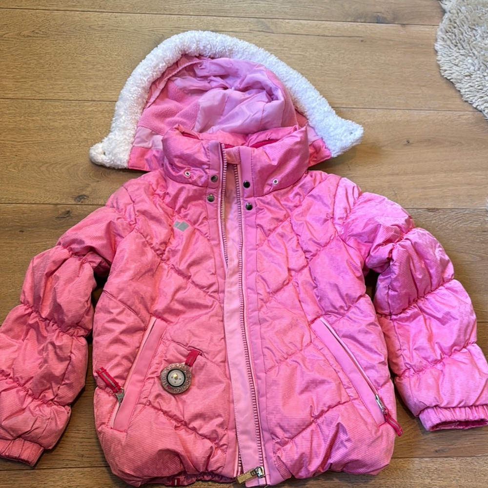 Girls Obermeyer Pink Winter Coat Ski Jacket size 6 EUC